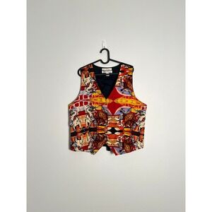 Picasso Collection Bull Fight 1934 Vest XL Multi Color Art Print Vintage Style